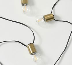 Brass Solar Globe String Lights - 26'