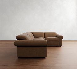 Ultra Lounge Roll Arm Leather Reclining 4-Piece Sectional (116")
