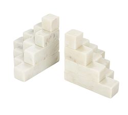 Decorative Marble Stairstep Bookends - Set of 2