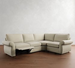 Pearce Roll Arm Reversible Reclining 4-Piece Wedge Sectional (120")