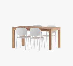 Saldano 5-Piece Teak Rectangular Dining Table Set