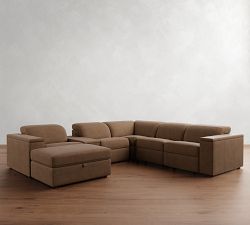 Ultra Lounge Square Arm Leather Reclining 7-Piece Sectional (147")