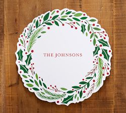 Holiday Wreath Cork Placemats - Set of 4
