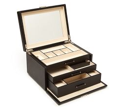 Kennedy Vegan Leather 3 Tray Jewelry Box