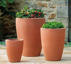 Luka Round Glazed Terra Cotta Planters