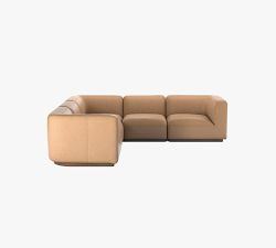 Mila Leather 5-Piece L-Shaped Sectional