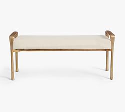 Open Box: Bodhi Bench (47.5") - Brass, Dhuri Fabric