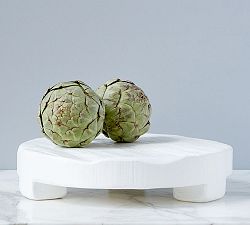 Open Box: White Reclaimed Wood Round Pedestal