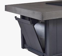 Floyd Concrete Rectangular Propane Fire Pit Table with Lid Cover (72")