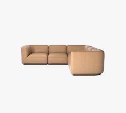 Mila Leather 5-Piece L-Shaped Sectional