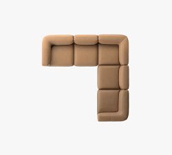 Mila Leather 5-Piece L-Shaped Sectional