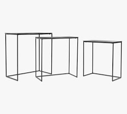 Ophelia Rectangular Metal Nesting Table (16.5"-21")