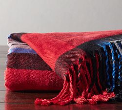 Garnet Plaid Oversized Throw
