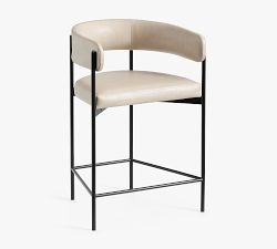 Maison Barrel Back Leather Stool