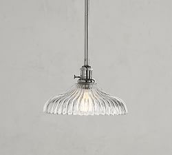 Rod Pendant - Fluted Glass (12&quot;)