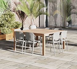 Saldano 9-Piece Teak Square Dining Table Set