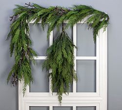 Faux Cedar Twig Garland, Set of 2
