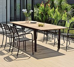 Santa Ana 7-Piece Rectangular Outdoor Dining Table with Garey Rope Dining Armchair Set