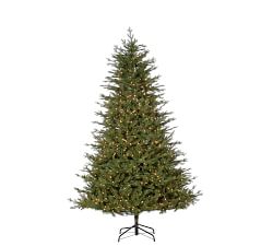 Faux Lighted Natural Cut Del Mar Pine Tree With Clear Lights