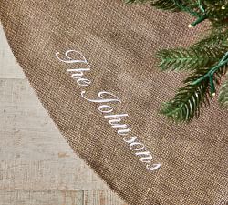 Gold Metallic Jute Personalized Tree Skirt