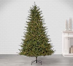 Faux Lighted Natural Cut Del Mar Pine Tree With Clear Lights