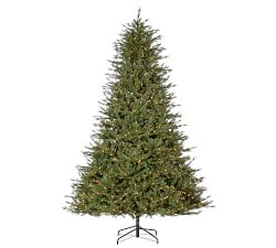 Faux Lighted Natural Cut Del Mar Pine Tree With Clear Lights