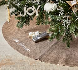 Gold Metallic Jute Personalized Tree Skirt