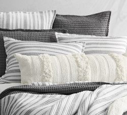 Manon Striped Cotton Coverlet