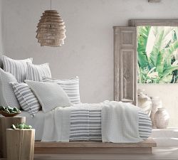 Manon Striped Cotton Coverlet