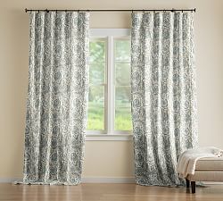 Open Box: Haylie Print Linen Cotton Rod Pocket Curtain