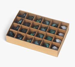 Mini Vintage Teal Ornaments - Set of 24