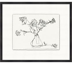 Saturday Floral Sketch Framed Print