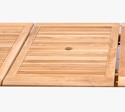 Nassau 9-Piece Teak Rectangular Dining Table with Sinclair Dining Armchair Set