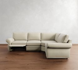 Pearce Roll Arm Reversible Reclining 4-Piece Wedge Sectional (120")