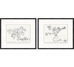 Saturday Floral Sketch Framed Print