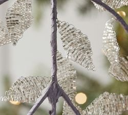 Beaded Leaf Peace Sign Ornament