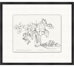 Saturday Floral Sketch Framed Print