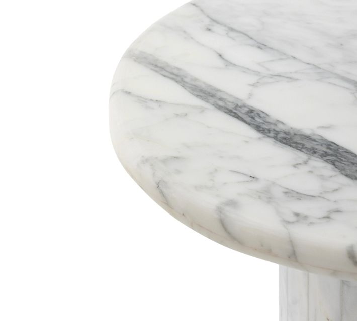 Close-up of marble tabletop edge and veining