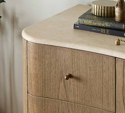 Chandon 5-Drawer Marble Dresser (38.8")