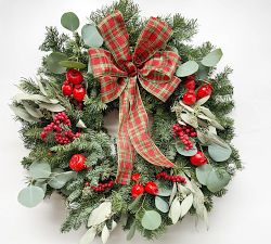 Handcrafted Fresh Evergreen and Red Berry Indoor/Outdoor Botanicals
