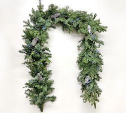 Handcrafted Lit Fresh Evergreen Eucalyptus and Pinecone Indoor/Outdoor Botanicals