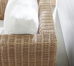 Huntington Wicker Square Arm Outdoor Lounge Chair