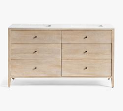 Open Box: Rylee 60" Double Sink Bathroom Vanity, Base Only - White Wash