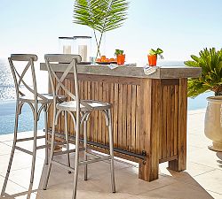 Abbott Concrete &amp; Acacia Ultimate Outdoor Bar (76&quot;)