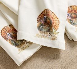 Bedford Harvest Turkey Cotton/Linen Napkins - Set of 4