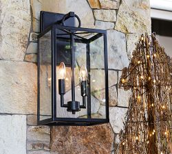 Manor Outdoor Glass &amp; Iron Sconce (19'')