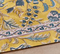 Bette Floral Block Print Cotton Placemats - Set of 4