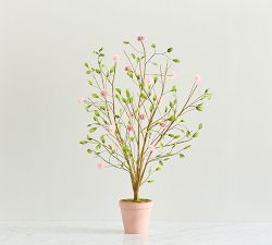 Faux Spring Bloom Potted Tree
