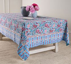 Shannon Block Print Cotton Tablecloth