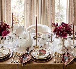 Botanical Harvest Bird Stoneware Salad Plates - Mixed Set of 4